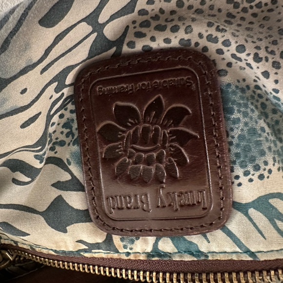 Brown Leather Lucky Brand fold over hobo bag - Picture 6 of 11